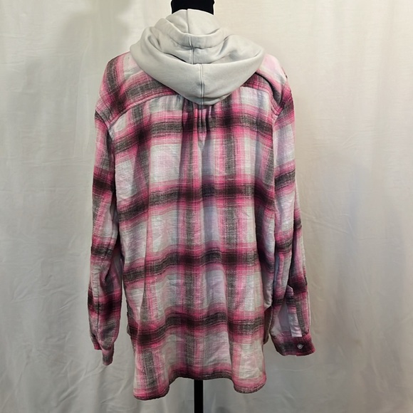 **2/$18** AEO Oversized Hooded Flannel - Size Medium - Picture 3 of 10
